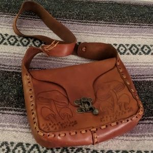 Vintage leather mushroom purse 🍄